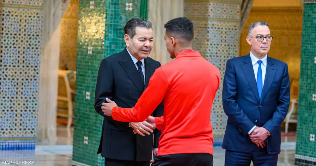 استقبال أعضاء المنتخب المغربي بقصر الضيافة في الرباط 1 1847231